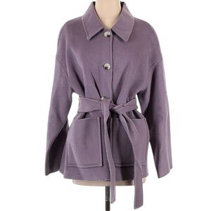 NWT Fantasy Skins Collared Full-Wool Coat Jacket Purple Size Small